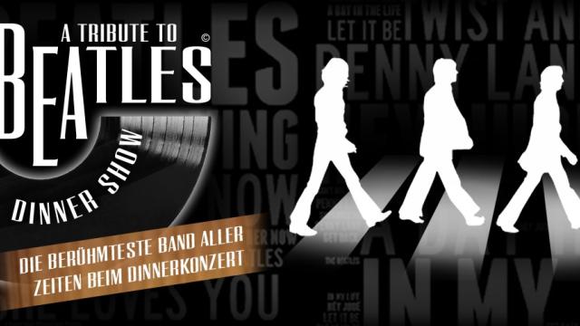 Plakat einer Dinnershow mit dem Titel Die Beatles.